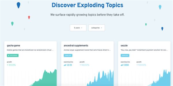 exploinding topics free search trends tool